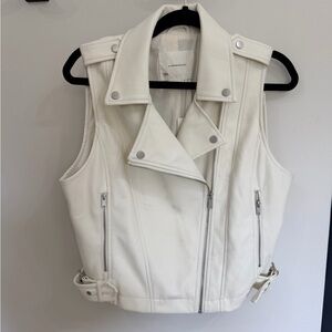 Anthropologie White Moto Vest